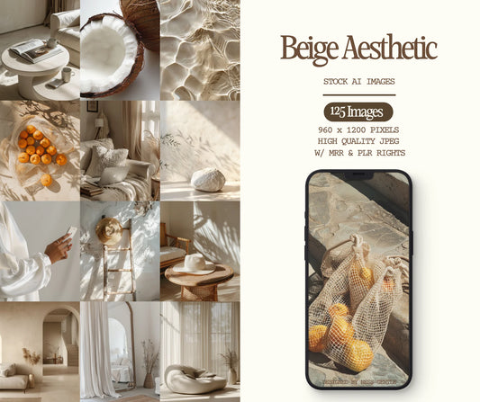 Beige Aesthetic AI Stock Images